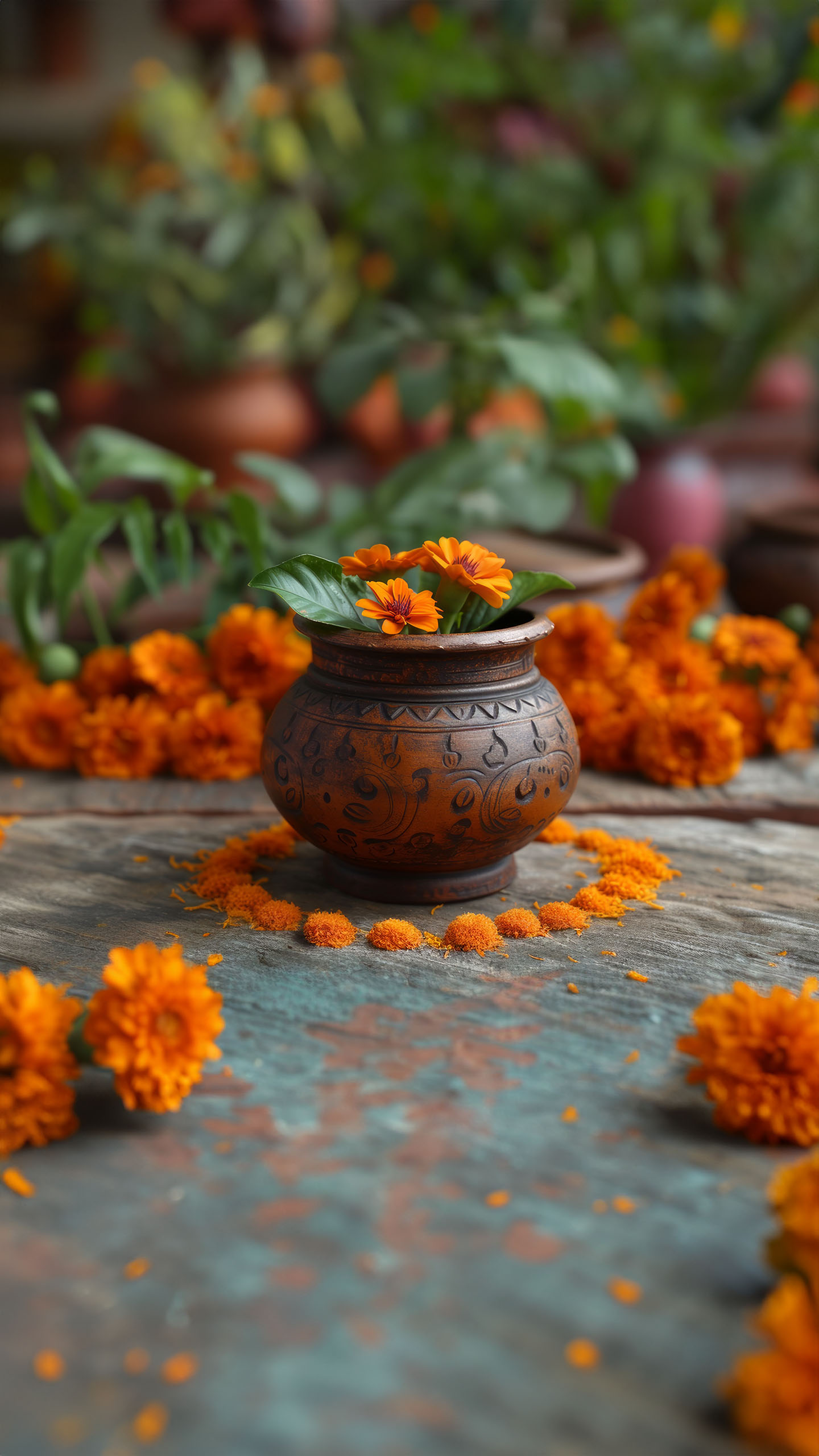 Clay pots, rice kolams, natural colours – Pongal décor choices