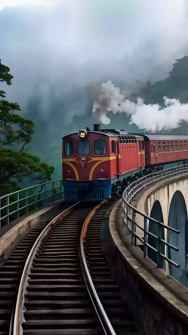 Panoramic Train Travel Between Tamil Nadu And Kerala: Views Along The Sengottai–Punalur Ghat Section