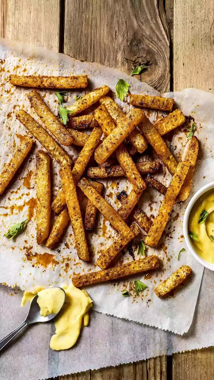 A healthier twist on fries: Baked parsnip sticks