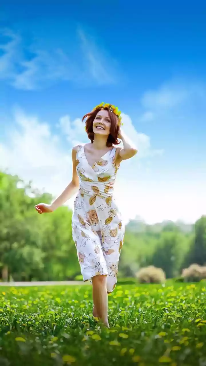 Release Calf Strain Doing Peaceful Barefoot Walks On Green Grass