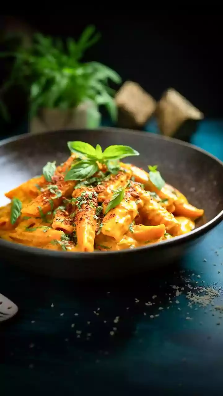 Penne indiano cremoso com frango ao curry