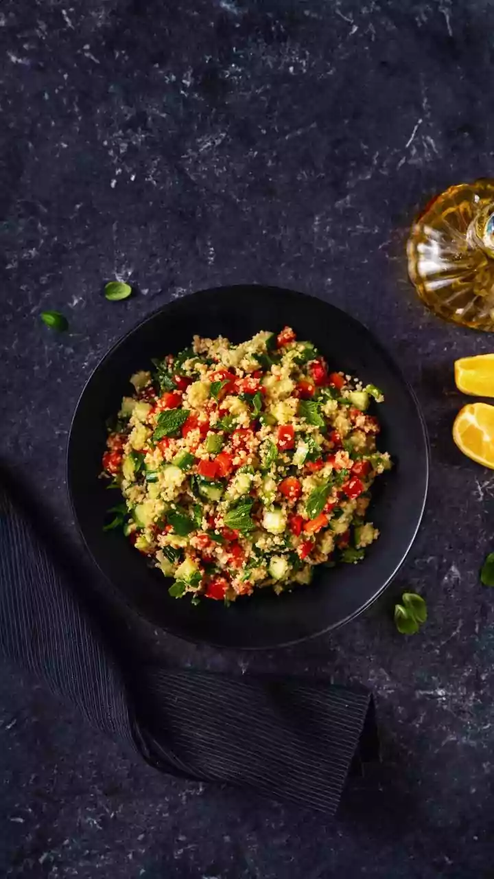 Make Quick Indian Salad Bowls With Cucumber Roasted Chana Peanuts And Mint Mayo