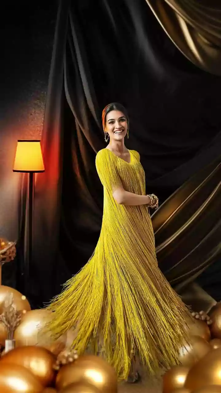 Kriti Sanon’s golden column skirt and top by Manish Malhotra proves why structured fashion is go to choice