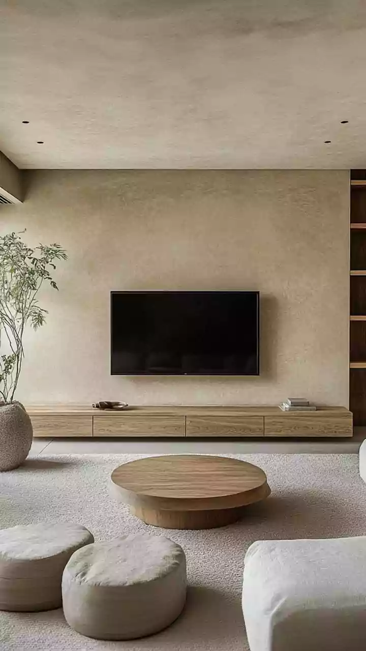 The New Indian Living Room Combines Soft Shapes With Warm Natural Materials
