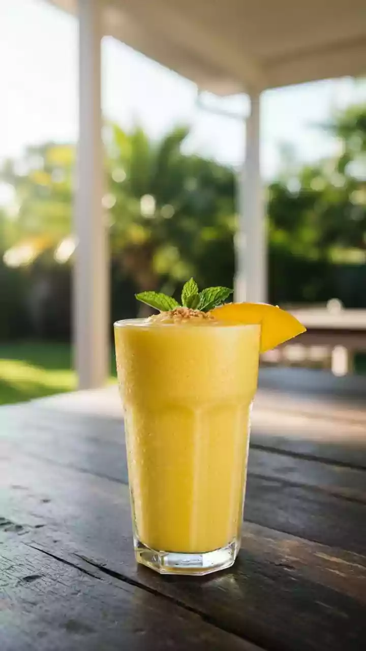 Our new favorite drink: Mango coconut smoothie