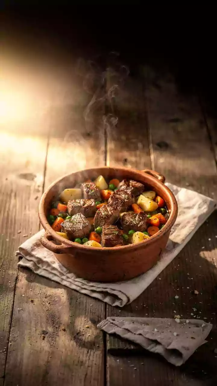 Filé mignon na panela de barro com legumes da Rosi Campos