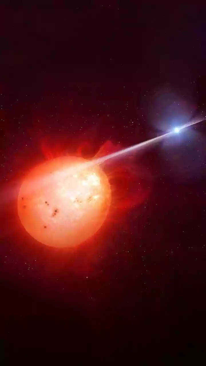 Distant star system's wild "feeding frenzy" could light up our sky