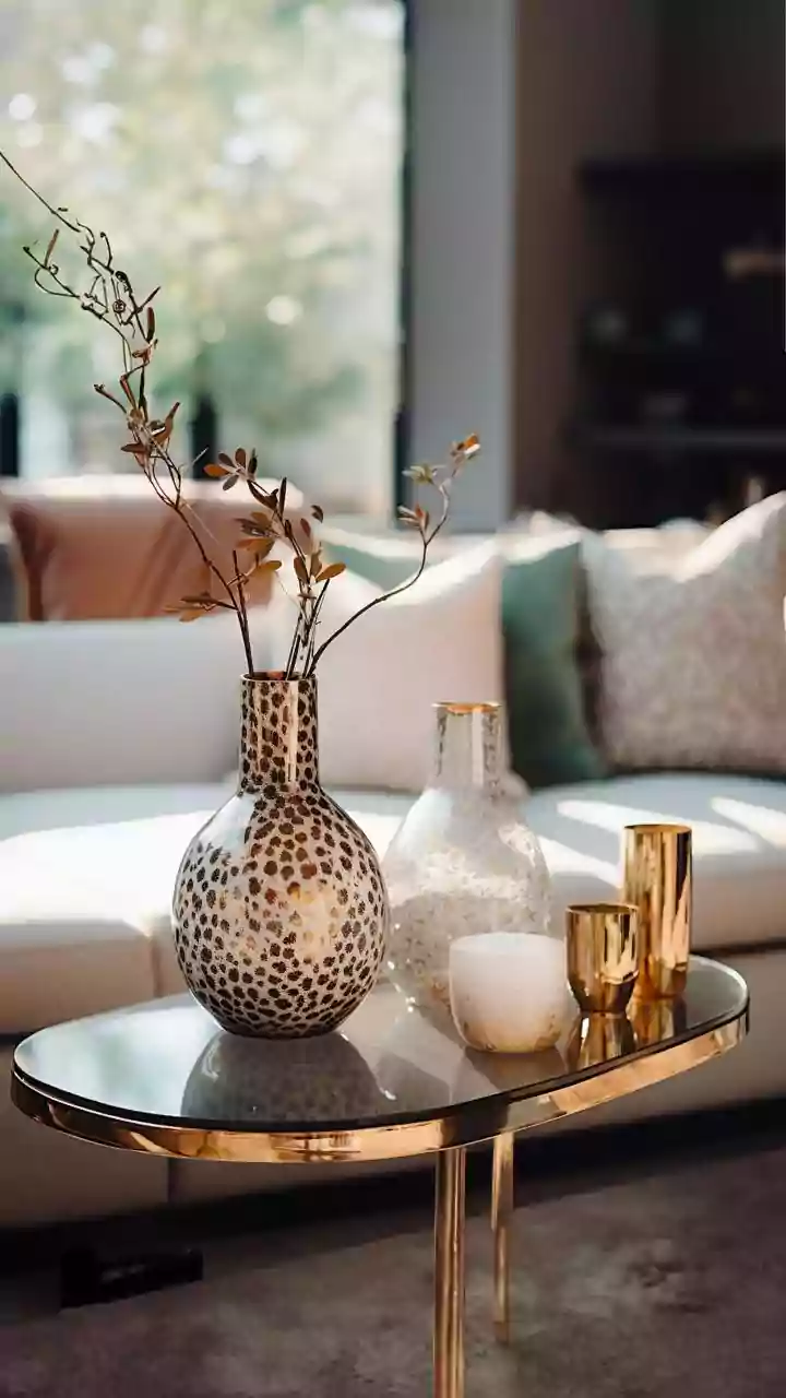 Budget Friendly Living Room Decor Styling Combines Handcrafted Brass Lamps And Flowers