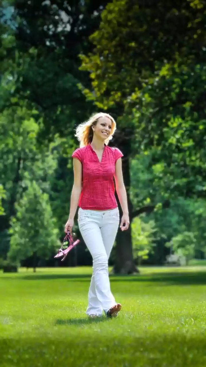 Walk Barefoot On Natural Damp Grass To Correct Posture Naturally
