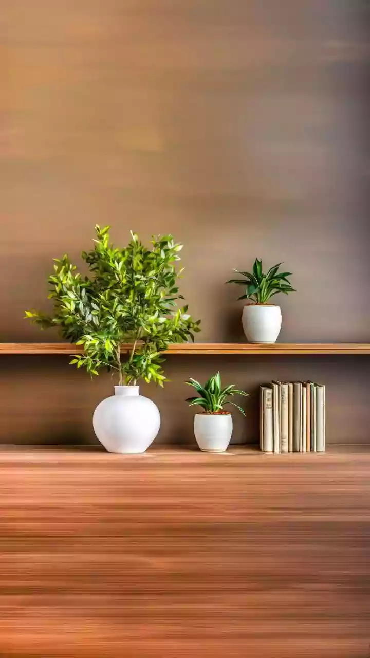 How Floating Shelves Loaded With Easy Plants Elevate Compact Work-From-Home Decor Without Sacrificing Desk Space