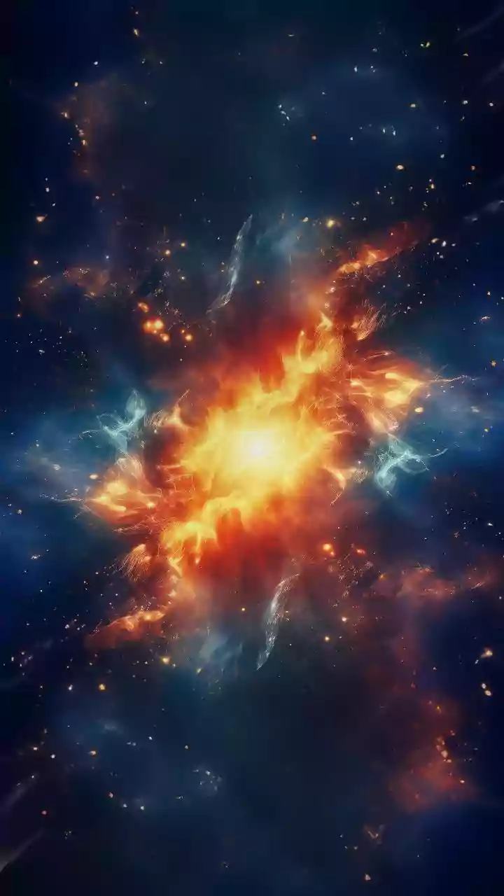 The Shadow Blaster Neutrino Source connects extreme particles with an early starburst galaxy