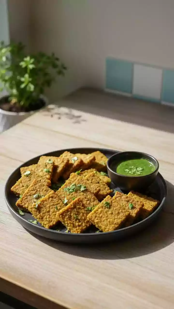 Swap store-bought crackers for these moong dal squares