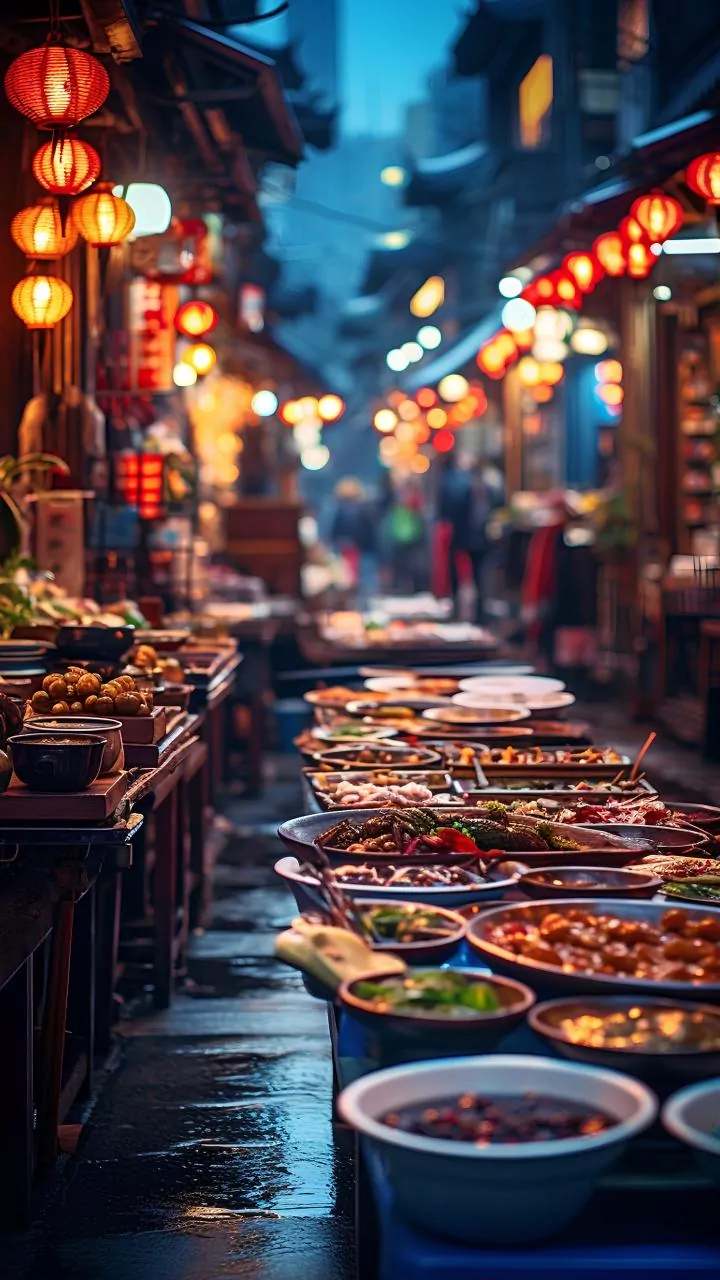 December food cities buzzing with warm night energy