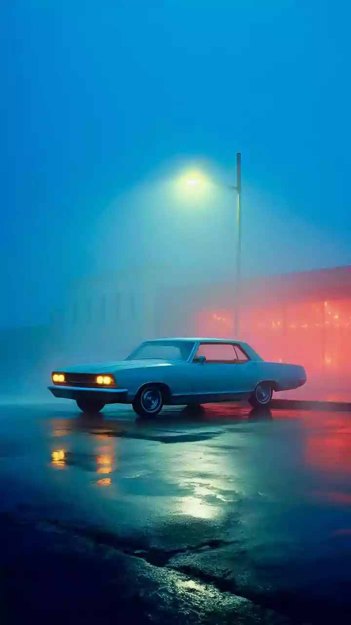 How fog scatters light and shifts streetlight colours