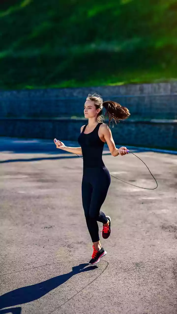 Looking for an easy cardio workout? Try skipping outdoors