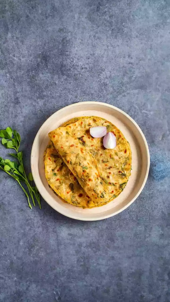 Paneer, Gobhi and Methi Offer Three Different Paratha Textures
