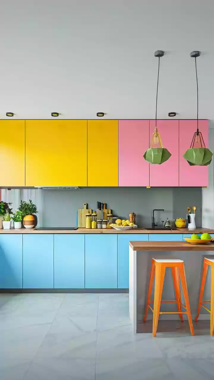 Indian Kitchen Interiors Are Using Colour Through Cabinetry, Tiles And Accessories Instead Of Full Renovations