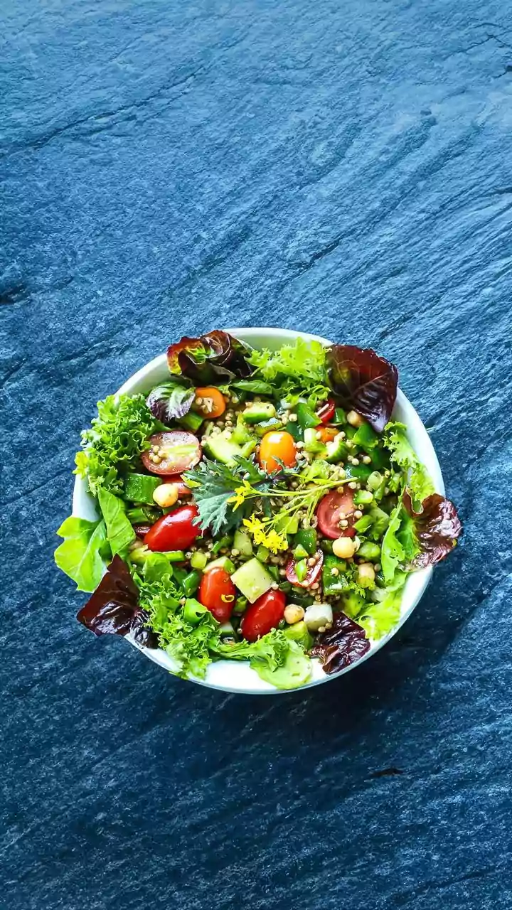 Boost Digestion Easily Daily Salad Bowls Of Fresh Cucumber Beetroot And Sprouts