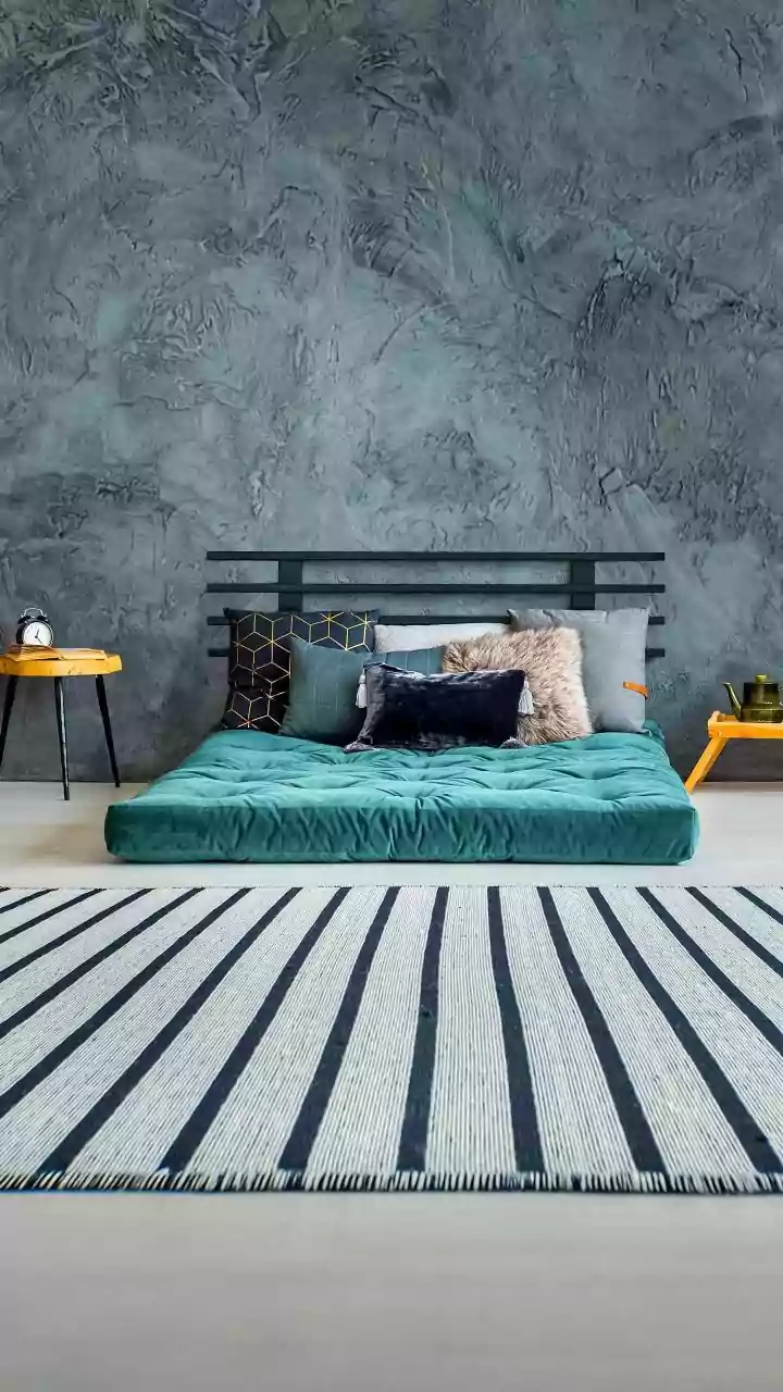 Style Floor Seating Using Organic Linen And Indigo Cushions