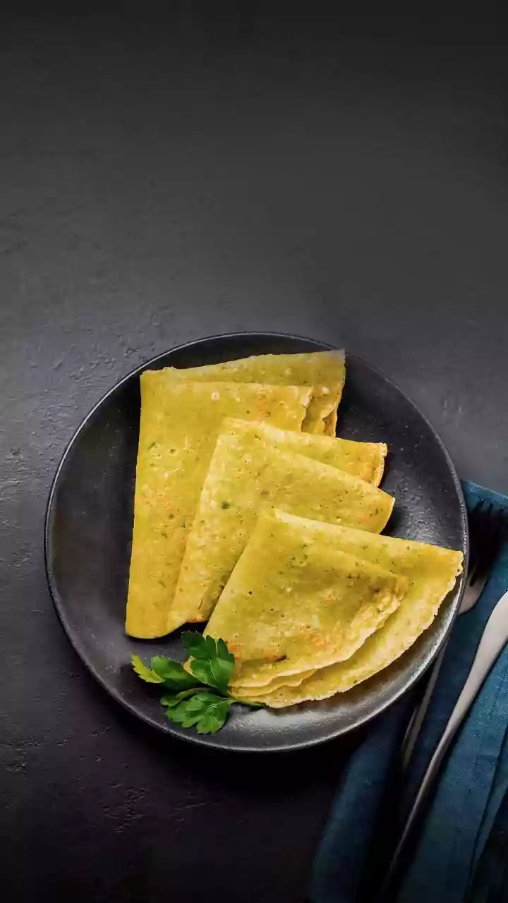 Savoury ragi crepes made from finger millet batter deliver gluten free morning nutrition