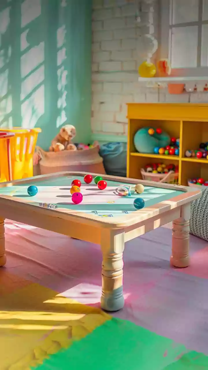 Defined zones, repeat play – indoor setups kids return to