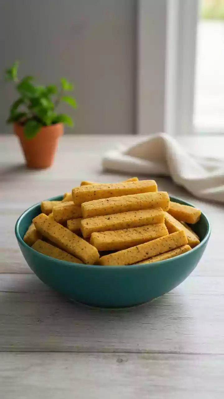 Try these baked chickpea flour sticks instead of fried sev