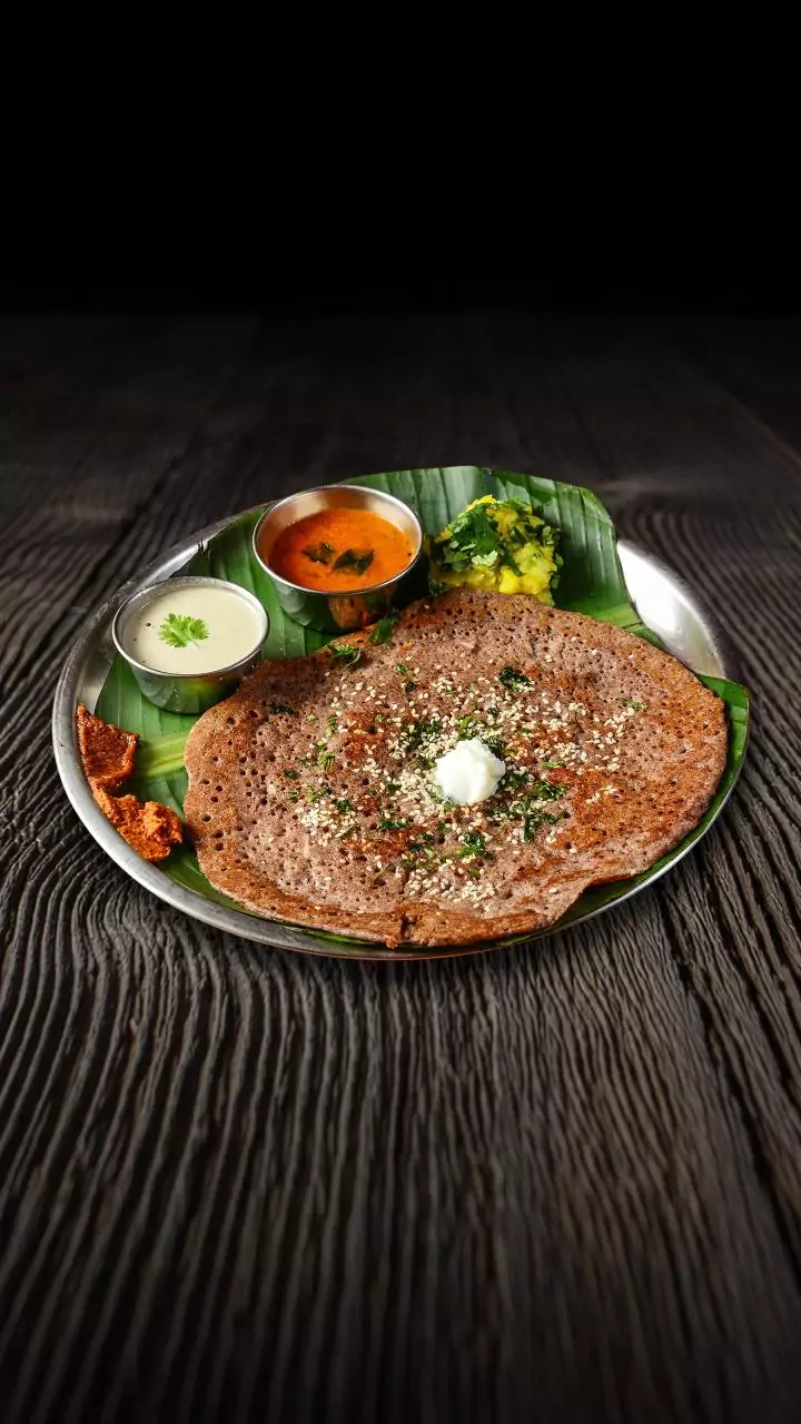 Enjoy savoury ragi crepes made with finger millet batter for gluten free breakfasts