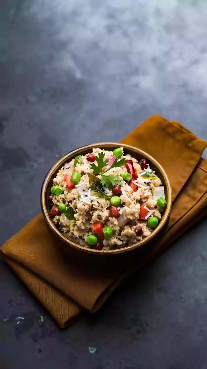 Breezy morning poha upgraded with sprouts and peanuts