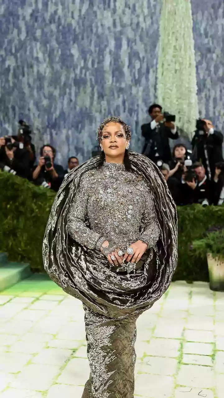 Met Gala 2026: Rihanna turns red carpet into art in gold–silver Maison Margiela