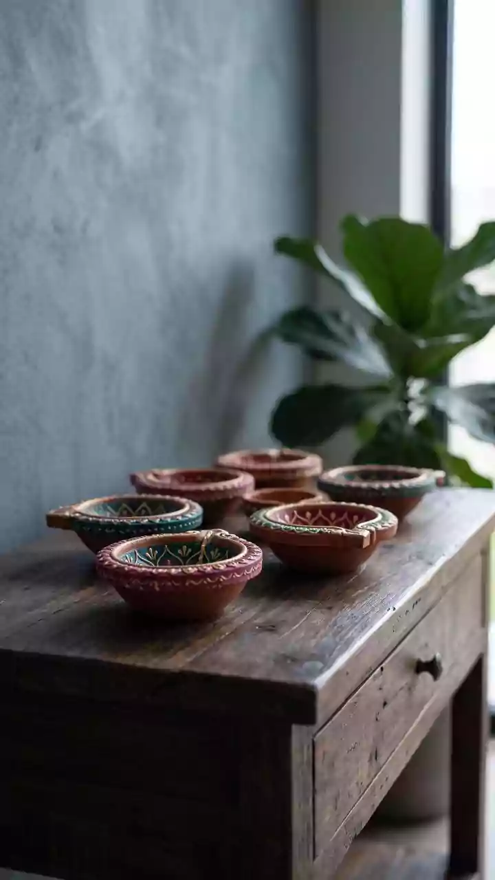 Turn boring diyas into colorful festive decorations