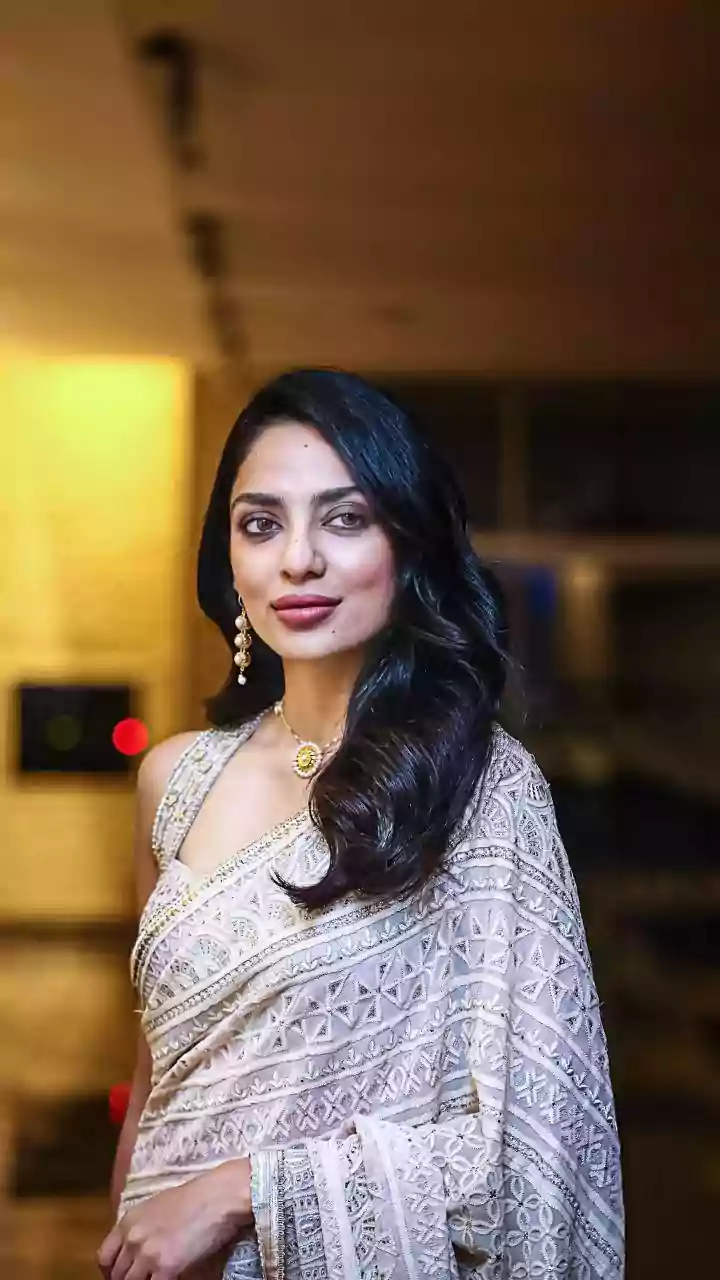 Sobhita Dhulipala Stuns In Golden Shimmery Lehenga-Saree At Mumbai Event