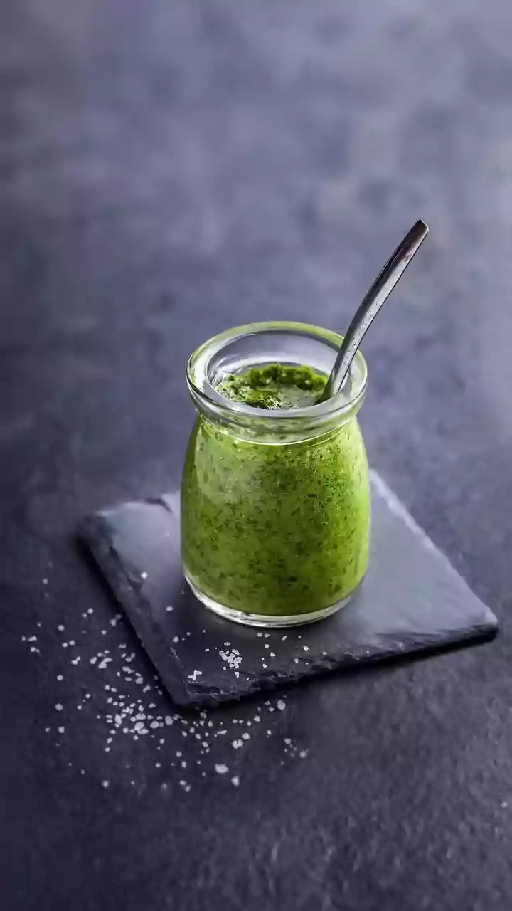 A Clean, Dry Spoon Helps Protect Stored Green Chutney