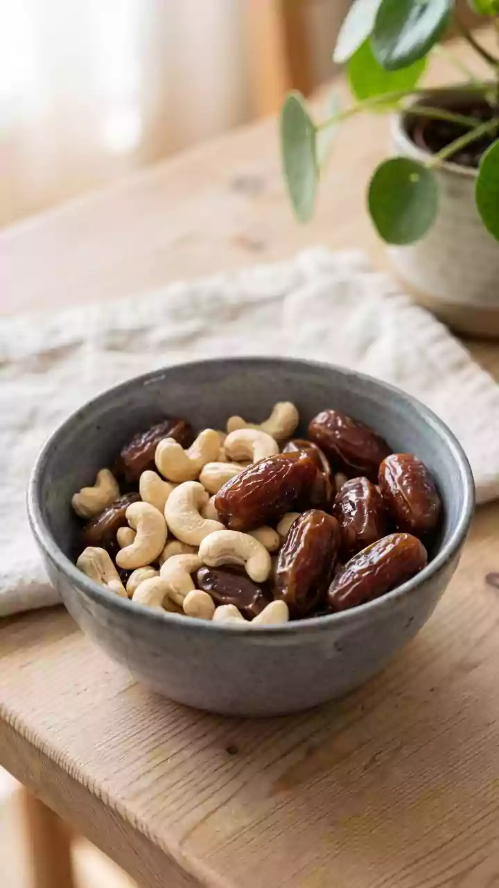 Pair cashews and dates for guilt-free snacking