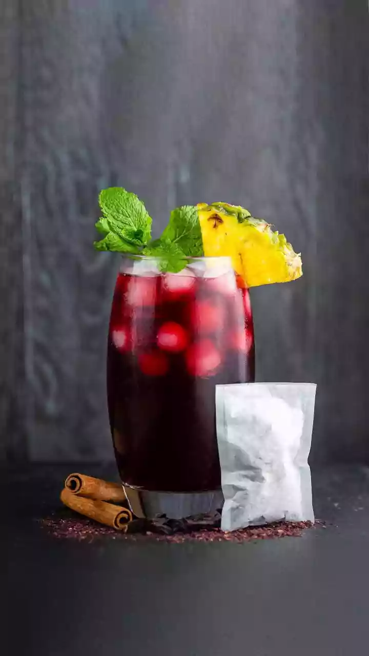 Cold steeped kokum and jamun fruits make refreshing low sugar iced mocktails