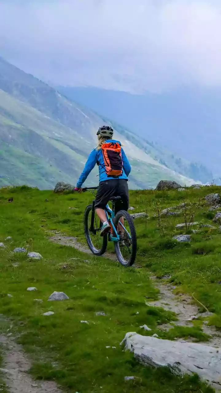 Thrill-Seeking Backpackers Choose Spiti Mountain Bike River Path Trails