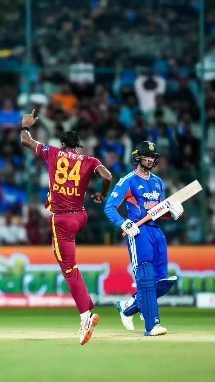 Keemo Paul brings out Abhishek Sharma’s trademark celebration after dismissing Indian opener in tie-breaker