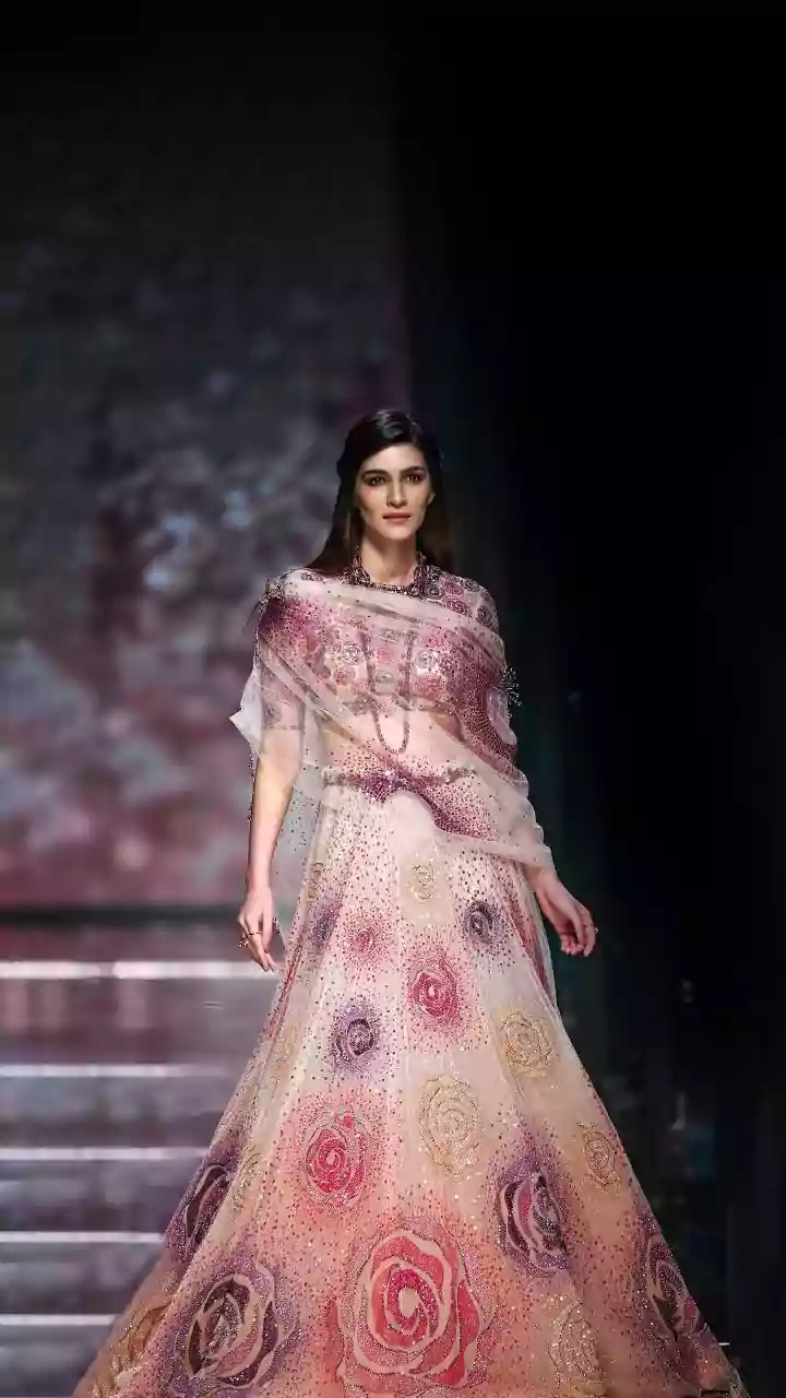 Kriti Sanon picks mirror-work Abhinav Mishra lehenga for Nupur Sanon’s wedding celebrations