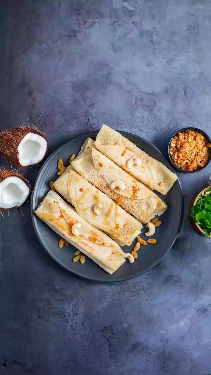 Make gluten free savoury ragi crepes with finger millet batter for quick meals