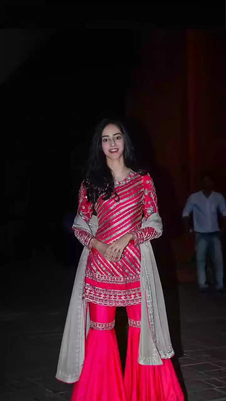 Ananya Panday Reimagines The Classic Gharara In A Contemporary Coral Ensemble