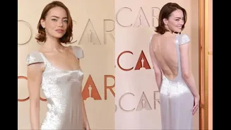 Oscars 2026: Emma Stone Shines In Pearlescent Backless Louis Vuitton Couture