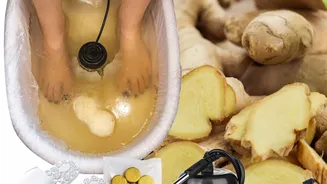 Soothe sore feet with ginger foot soak