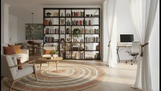 Curtains, Rugs And Shelves Can Create Zones Without Building Walls