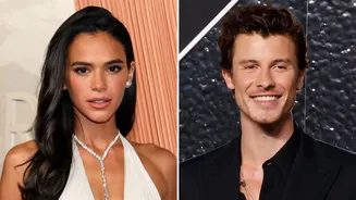 Discreta, Bruna Marquezine faz rara aparição ao lado de Shawn Mendes e dos pais; vídeo