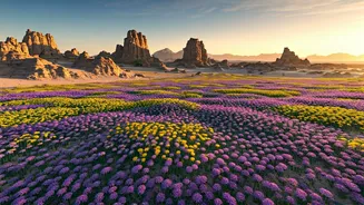 The Desert's Fleeting Spectacle: A Transient Canvas of Blooming Wonders