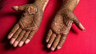 Intricate Mehendi Magic: Shweana Raiturcar Salgaocar's Stunning Pre-Wedding Henna