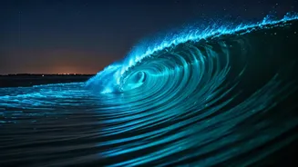 Capture Glowing Ocean Waves Via Viral Karnataka Bioluminescent Beach Walks