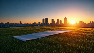 Young Professionals Unplug Before Work At Sunrise Yoga Meets