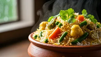 Vegetable Biryani Makes Rainy Days Better