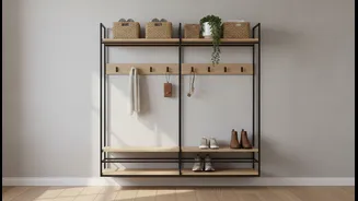 How To Curate Aesthetic Yet Highly Functional Entryway Spaces Using Floating Modular Mudroom Racks