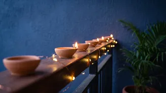 Simple Ways To Style Balconies With Sustainable Clay Diyas And Solar Fairy Lights